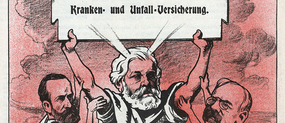 Karrikatur Ludwig Forrers als Mose, Quellennachweis: Nebelspalter, 3. Februar 1912, Verwendung mit Genehmigung des Nebelspalter Verlages, Horn.