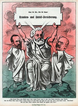 Karrikatur Ludwig Forrers als Moses. Quellennachweis: Nebelspalter, 3. Februar 1912, Verwendung mit Genehmigung des Nebelspalter Verlages, Horn.