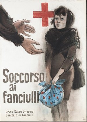 Schweizerisches Rotes Kreuz, Kinderhilfe 1942 (Plakat). Quellennachweis: Zürcher Hochschule der Künste / Museum für Gestaltung Zürich, Plakatsammlung, Nr. 86-0800.