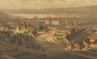 Blick auf die Landesausstellung von 1883 in Zürich.